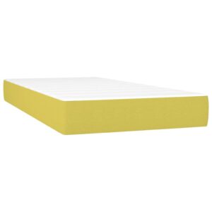 Κρεβάτι Boxspring με Στρώμα & LED Πράσινο 200x200 εκ Υφασμάτινο