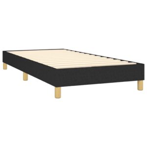 Κρεβάτι Boxspring με Στρώμα & LED Μαύρο 80x200 εκ. Υφασμάτινο