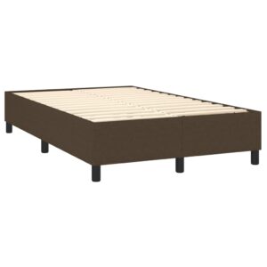 Κρεβάτι Boxspring με Στρώμα & LED Σκ.Καφέ 120x200 εκ Υφασμάτινο