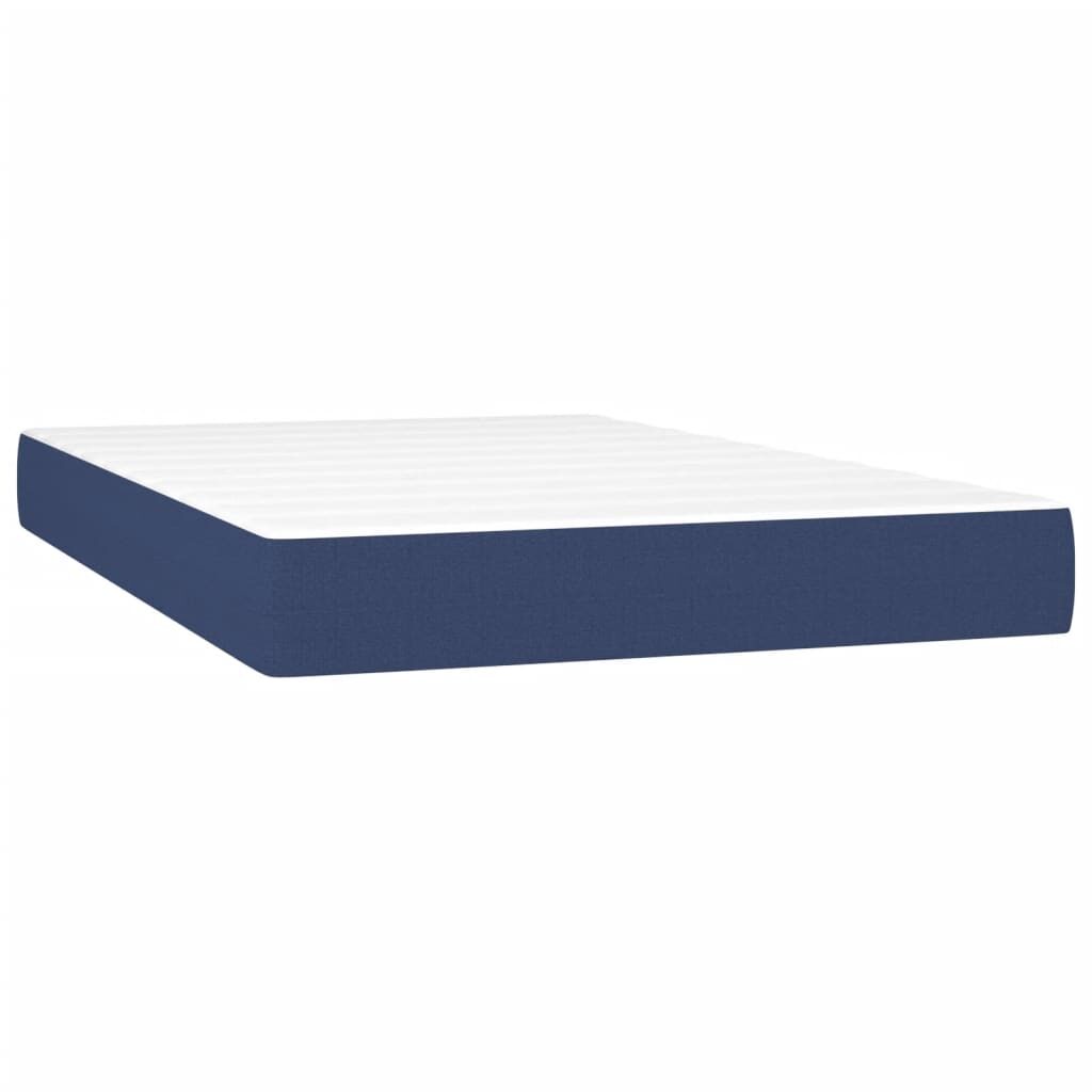 Κρεβάτι Boxspring με Στρώμα & LED Μπλε 120x200 εκ. Υφασμάτινο