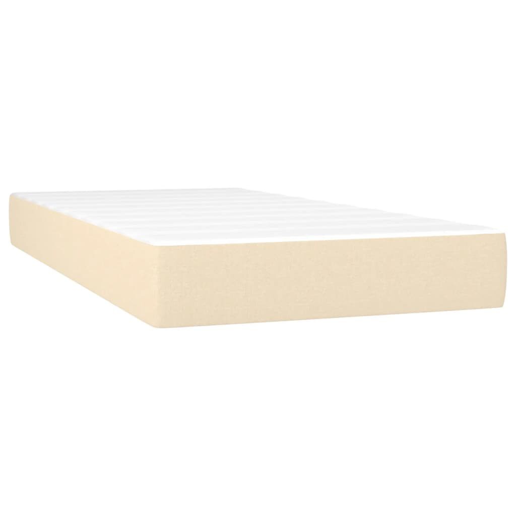 Κρεβάτι Boxspring με Στρώμα & LED Κρεμ 200x200 εκ. Υφασμάτινο