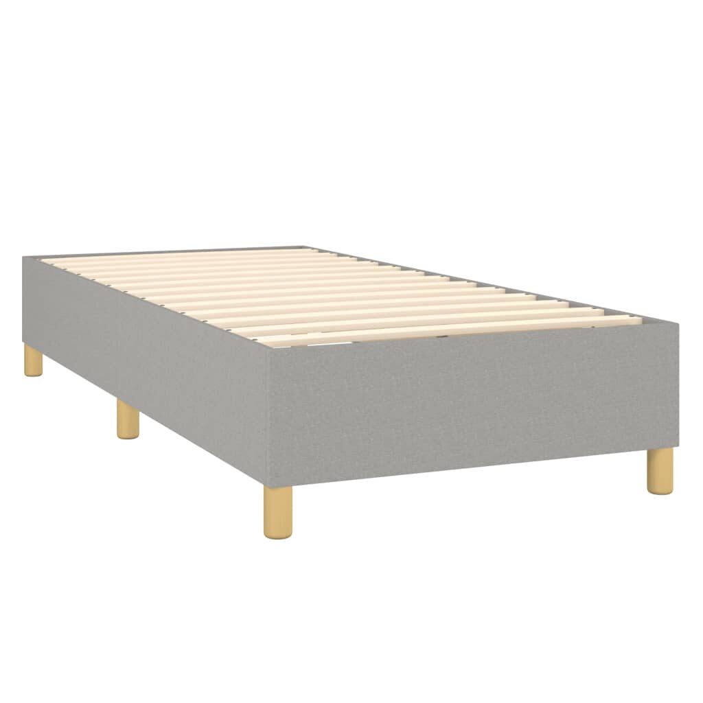 Κρεβάτι Boxspring με Στρώμα & LED Αν.Γκρι 90x200 εκ. Υφασμάτινο