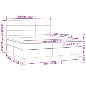 Κρεβάτι Boxspring με Στρώμα & LED Μπλε 200x200 εκ. Υφασμάτινο