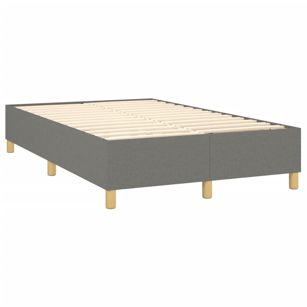 Κρεβάτι Boxspring με Στρώμα & LED Σκ.Γκρι 120x200 εκ Υφασμάτινο