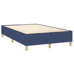 Κρεβάτι Boxspring με Στρώμα & LED Μπλε 120x200 εκ. Υφασμάτινο