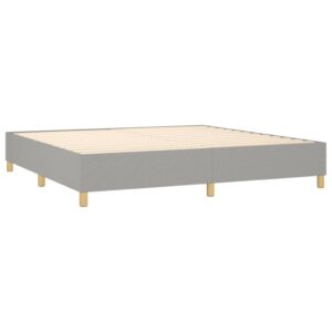 Κρεβάτι Boxspring με Στρώμα & LED Αν.Γκρι 200x200εκ. Υφασμάτινο