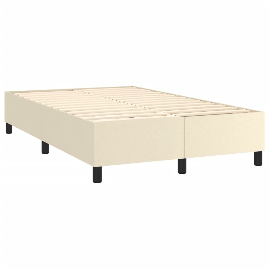 Κρεβάτι Boxspring με Στρώμα & LED Κρεμ 120x200 εκ. Συνθ. Δέρμα