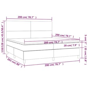 Κρεβάτι Boxspring με Στρώμα & LED Ροζ 200x200 εκ. Βελούδινο