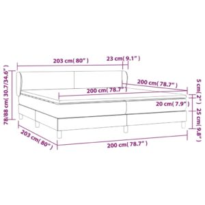 Κρεβάτι Boxspring με Στρώμα Πράσινο 200x200 εκ. Υφασμάτινο