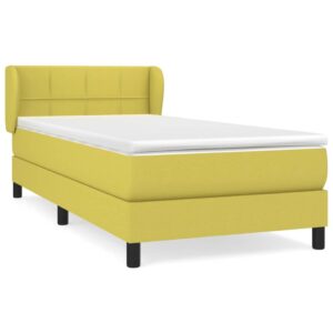 Κρεβάτι Boxspring με Στρώμα Πράσινο 80 x 200 εκ. Υφασμάτινο