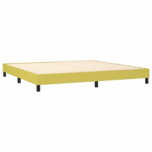 Κρεβάτι Boxspring με Στρώμα Πράσινο 200x200 εκ. Υφασμάτινο