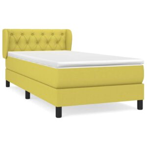 Κρεβάτι Boxspring με Στρώμα Πράσινο 80 x 200 εκ. Υφασμάτινο