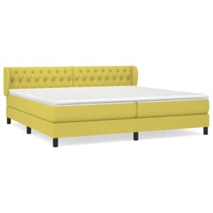 Κρεβάτι Boxspring με Στρώμα Πράσινο 200x200 εκ. Υφασμάτινο