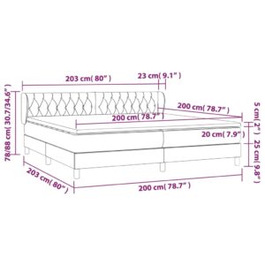 Κρεβάτι Boxspring με Στρώμα Πράσινο 200x200 εκ. Υφασμάτινο