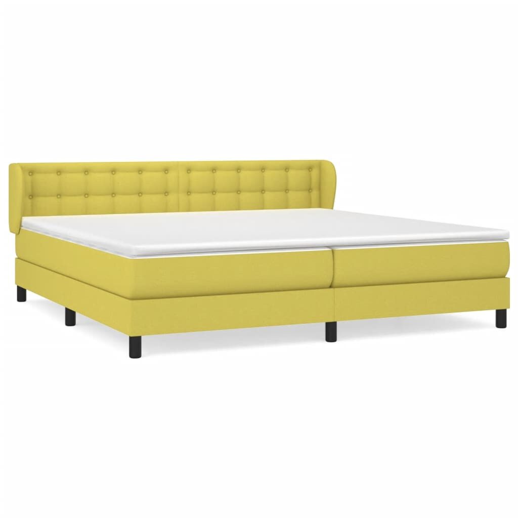 Κρεβάτι Boxspring με Στρώμα Πράσινο 200x200 εκ. Υφασμάτινο