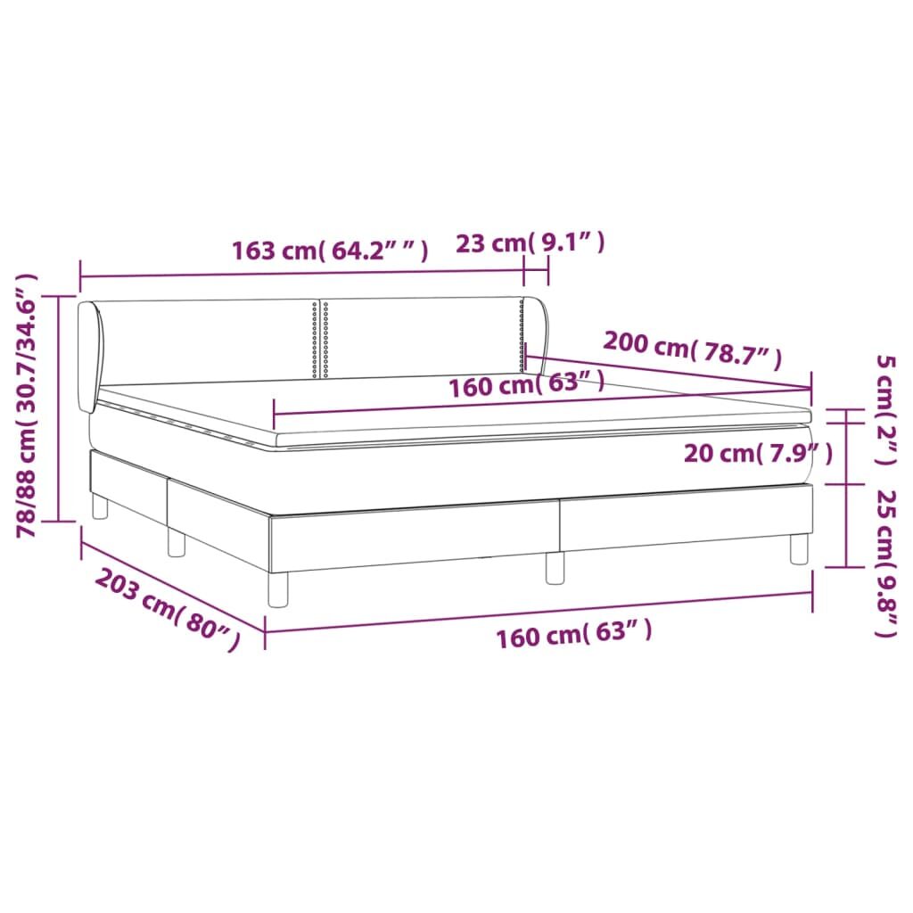 Κρεβάτι Boxspring με Στρώμα Πράσινο 160x200 εκ.Υφασμάτινο