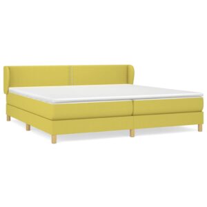 Κρεβάτι Boxspring με Στρώμα Πράσινο 200x200 εκ. Υφασμάτινο