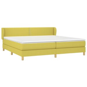 Κρεβάτι Boxspring με Στρώμα Πράσινο 200x200 εκ. Υφασμάτινο