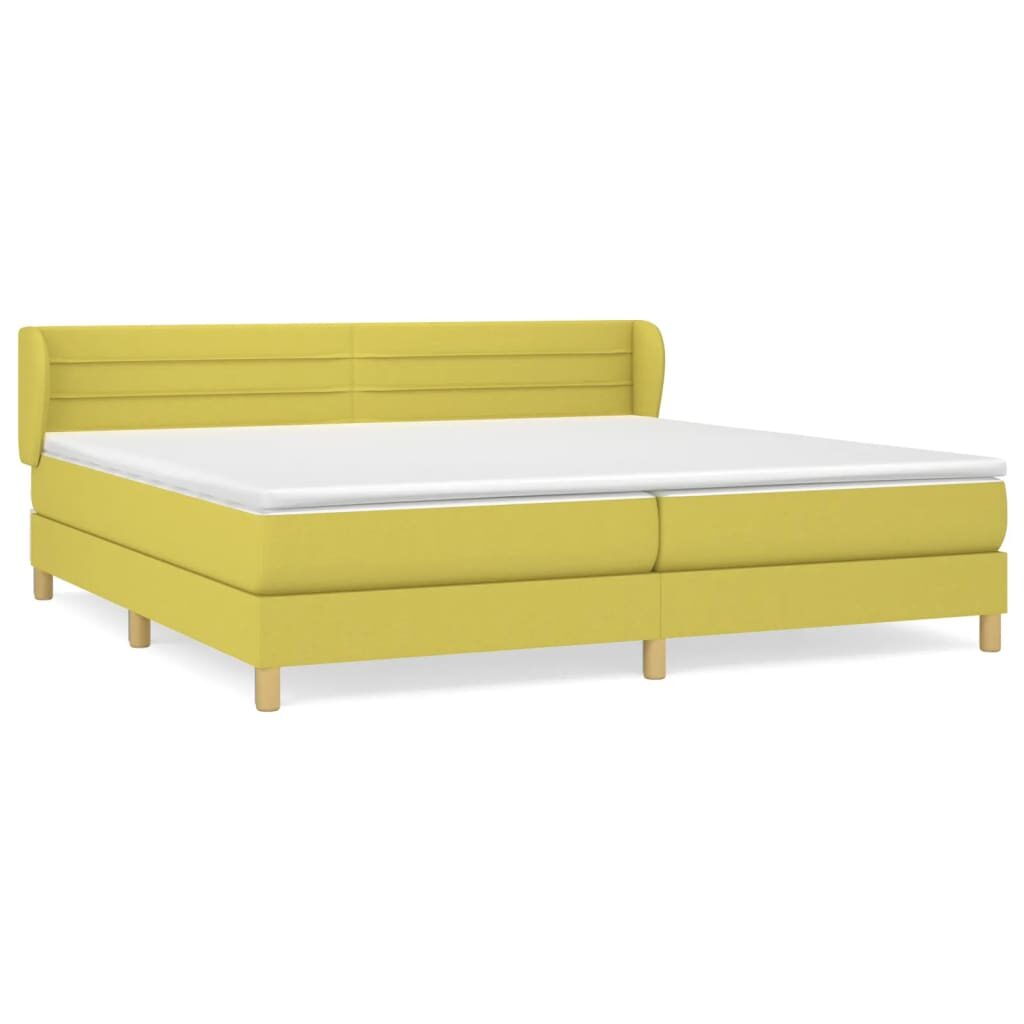 Κρεβάτι Boxspring με Στρώμα Πράσινο 200x200 εκ. Υφασμάτινο