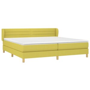 Κρεβάτι Boxspring με Στρώμα Πράσινο 200x200 εκ. Υφασμάτινο