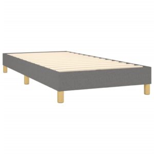 Κρεβάτι Boxspring με Στρώμα Σκούρο Γκρι 80x200 εκ. Υφασμάτινο