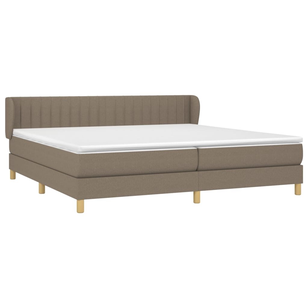 Κρεβάτι Boxspring με Στρώμα Taupe 200x200 εκ. Υφασμάτινο