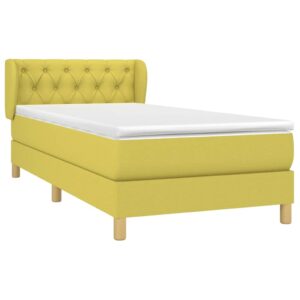 Κρεβάτι Boxspring με Στρώμα Πράσινο 80 x 200 εκ. Υφασμάτινο