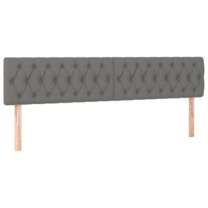 Κρεβάτι Boxspring με Στρώμα Σκούρο Γκρι 200x200 εκ. Υφασμάτινο