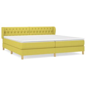 Κρεβάτι Boxspring με Στρώμα Πράσινο 200x200 εκ. Υφασμάτινο