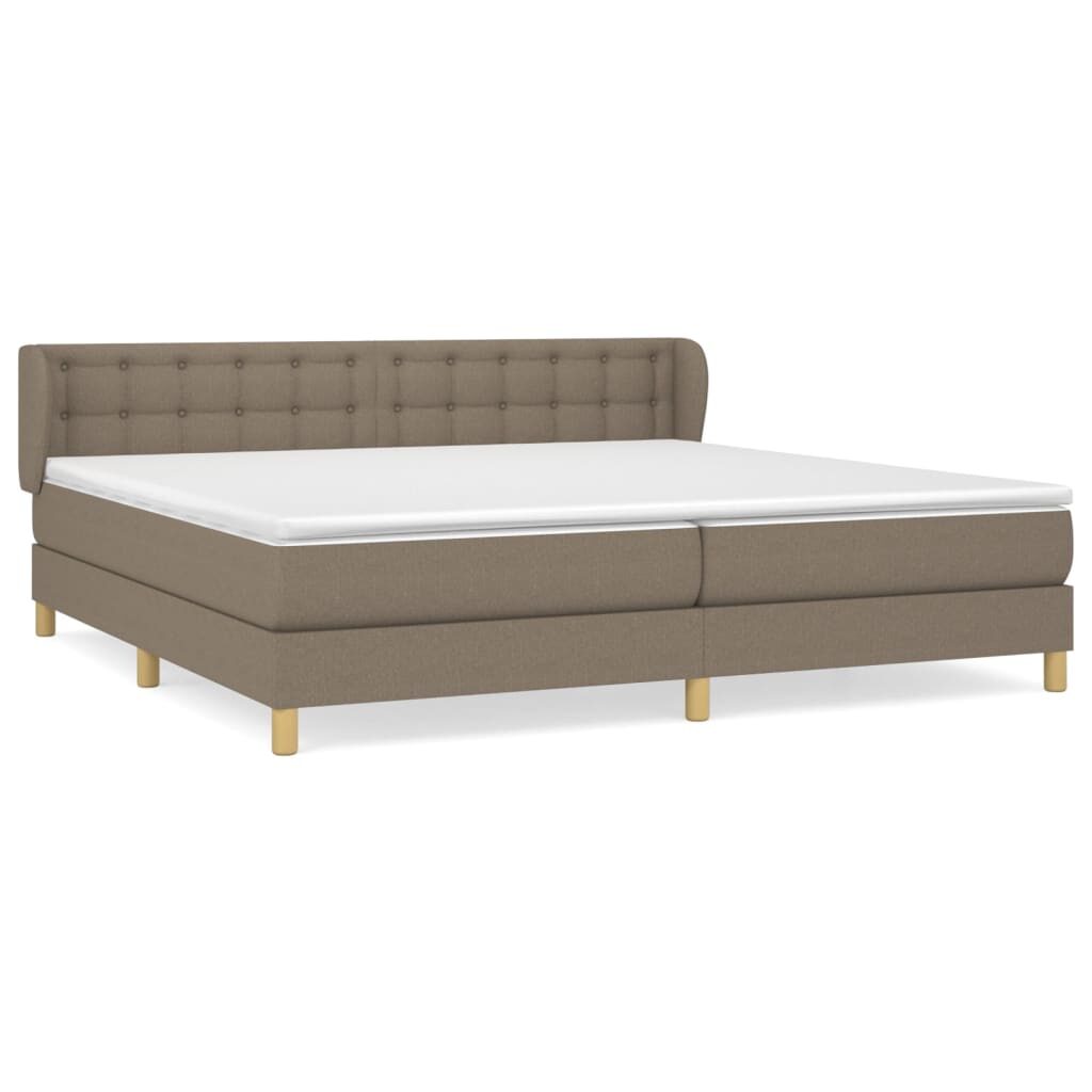 Κρεβάτι Boxspring με Στρώμα Taupe 200x200 εκ. Υφασμάτινο