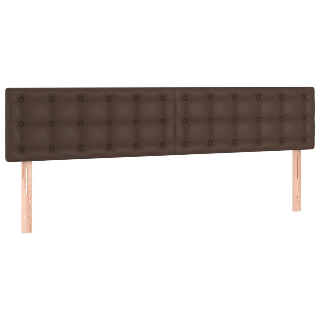 Κρεβάτι Boxspring με Στρώμα Καφέ 200x200 εκ. Συνθετικό Δέρμα