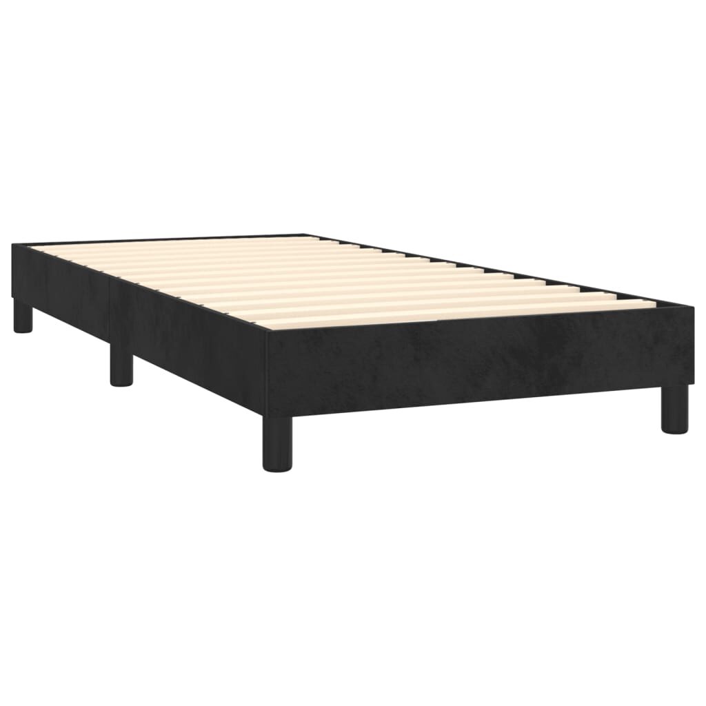 Κρεβάτι Boxspring με Στρώμα Μαύρο 90x200 εκ. Βελούδινο