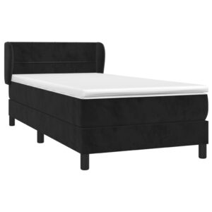 Κρεβάτι Boxspring με Στρώμα Μαύρο 80 x 200 εκ. Βελούδινο