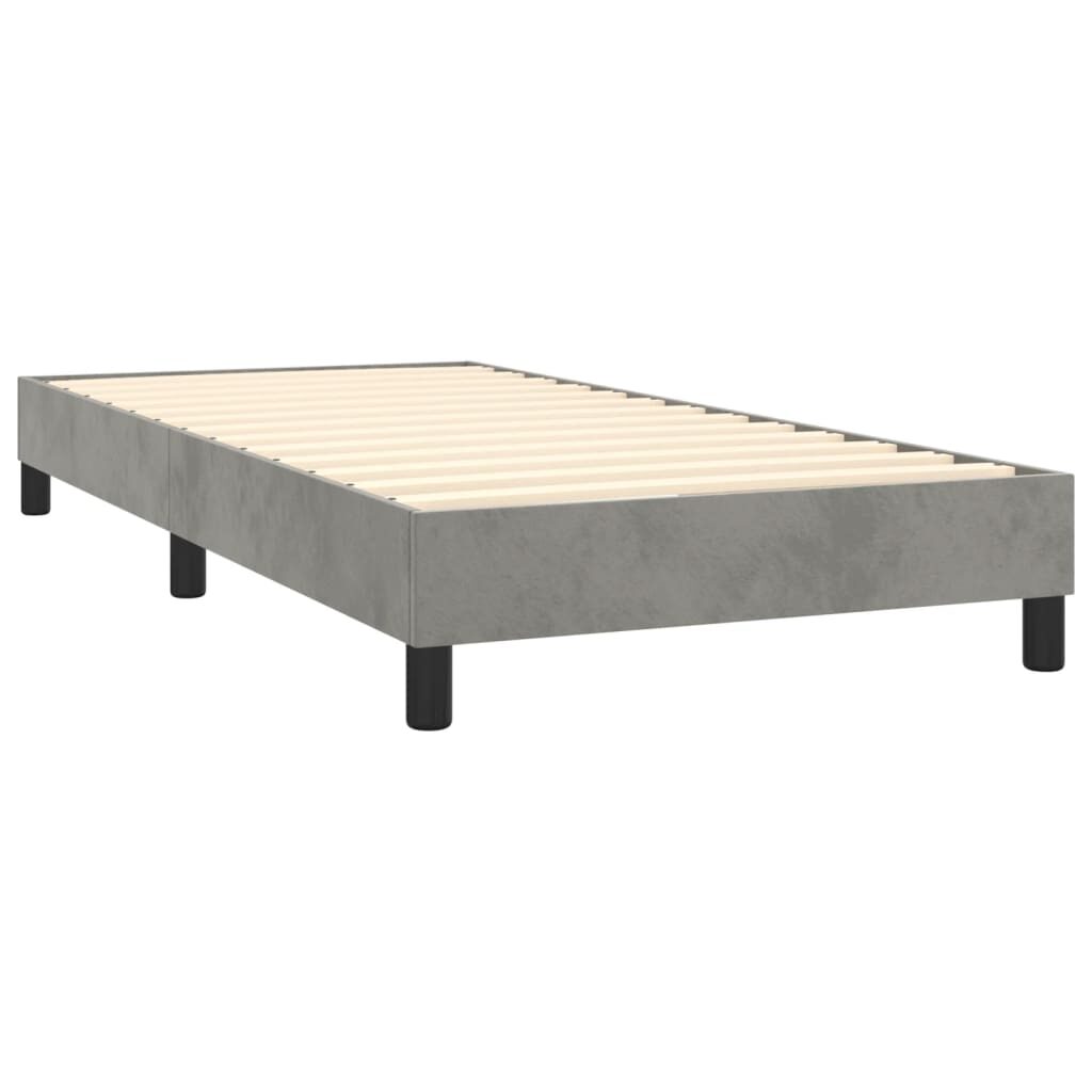 Κρεβάτι Boxspring με Στρώμα Σκούρο Γκρι 80x200 εκ. Βελούδινο