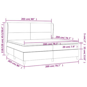 Κρεβάτι Boxspring με Στρώμα Κρεμ 200x200 εκ. Υφασμάτινο