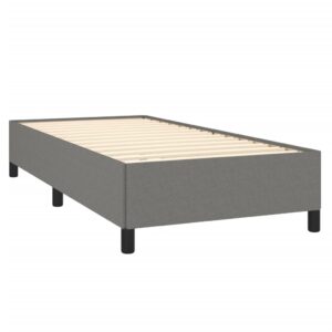 Κρεβάτι Boxspring με Στρώμα Σκούρο Γκρι 80x200 εκ. Υφασμάτινο