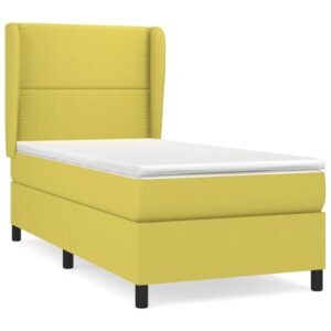 Κρεβάτι Boxspring με Στρώμα Πράσινο 80 x 200 εκ. Υφασμάτινο