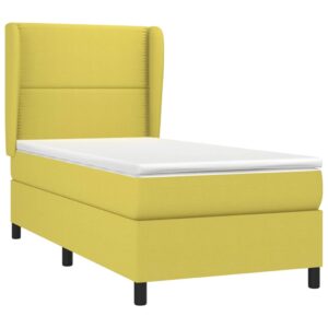 Κρεβάτι Boxspring με Στρώμα Πράσινο 80 x 200 εκ. Υφασμάτινο