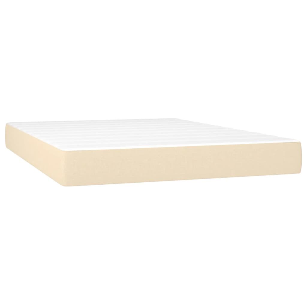 Κρεβάτι Boxspring με Στρώμα Κρεμ 140x200 εκ. Υφασμάτινο