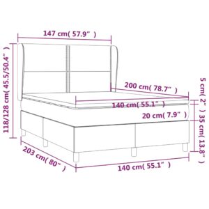 Κρεβάτι Boxspring με Στρώμα Κρεμ 140x200 εκ. Υφασμάτινο