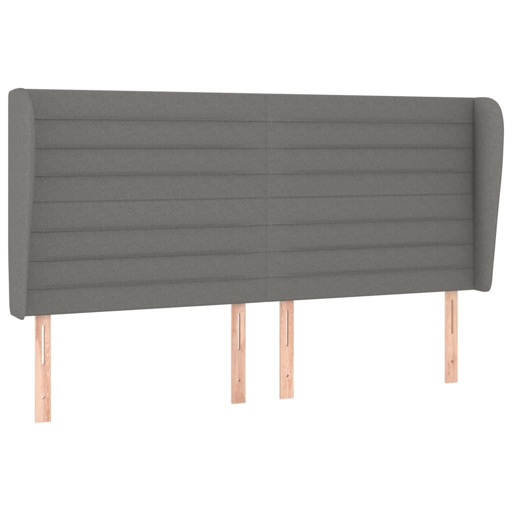 Κρεβάτι Boxspring με Στρώμα Σκούρο Γκρι 200x200 εκ. Υφασμάτινο