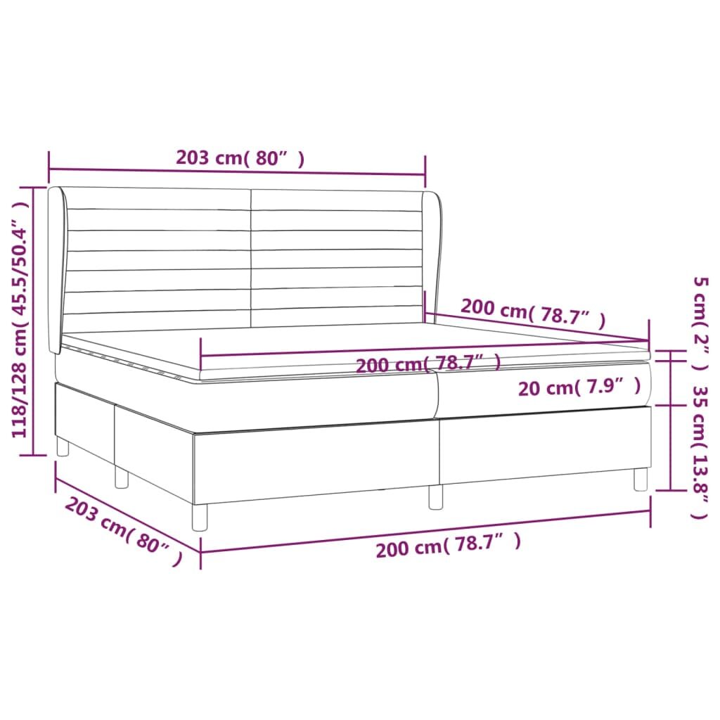 Κρεβάτι Boxspring με Στρώμα Μπλε 200x200 εκ. Υφασμάτινο