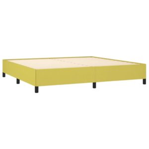 Κρεβάτι Boxspring με Στρώμα Πράσινο 200x200 εκ. Υφασμάτινο