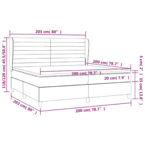 Κρεβάτι Boxspring με Στρώμα Πράσινο 200x200 εκ. Υφασμάτινο