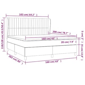 Κρεβάτι Boxspring με Στρώμα Πράσινο 160x200 εκ.Υφασμάτινο