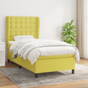 Κρεβάτι Boxspring με Στρώμα Πράσινο 80 x 200 εκ. Υφασμάτινο