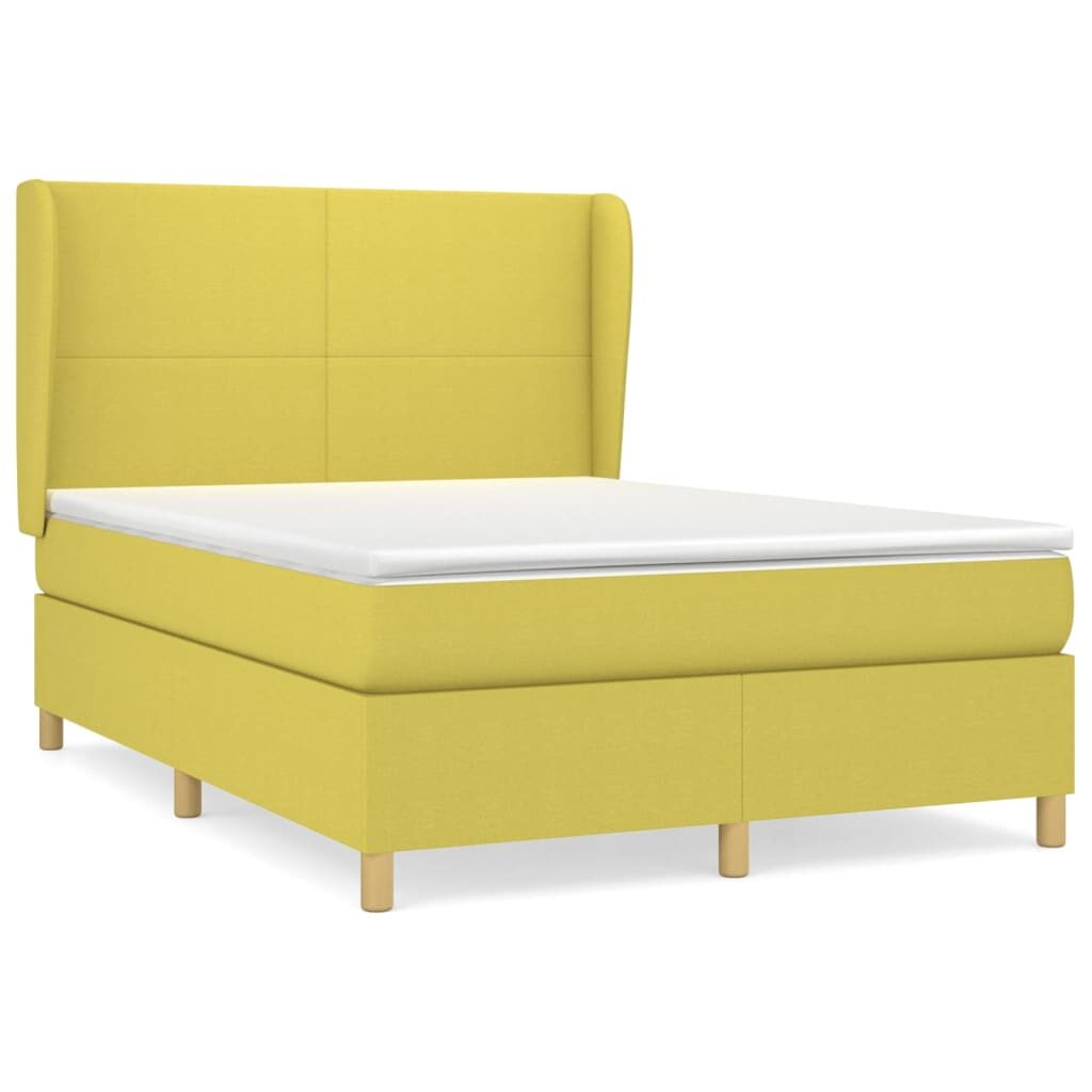 Κρεβάτι Boxspring με Στρώμα Πράσινο 140x200 εκ.Υφασμάτινο