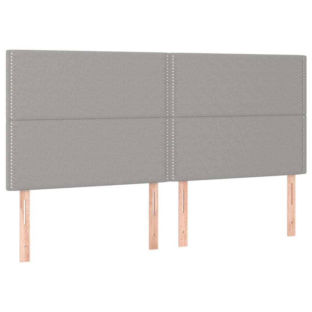 Κρεβάτι Boxspring με Στρώμα Ανοιχτό Γκρι 180x200 εκ. Υφασμάτινο