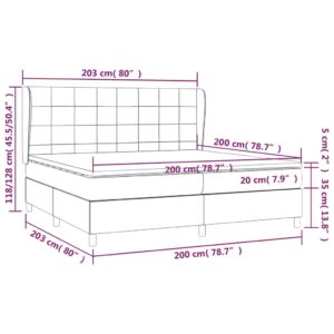 Κρεβάτι Boxspring με Στρώμα Σκούρο Καφέ 200x200 εκ. Υφασμάτινο