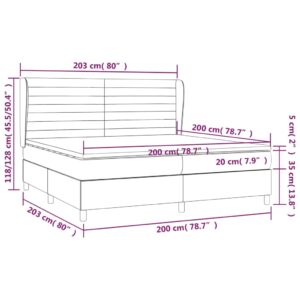 Κρεβάτι Boxspring με Στρώμα Μπλε 200x200 εκ. Υφασμάτινο